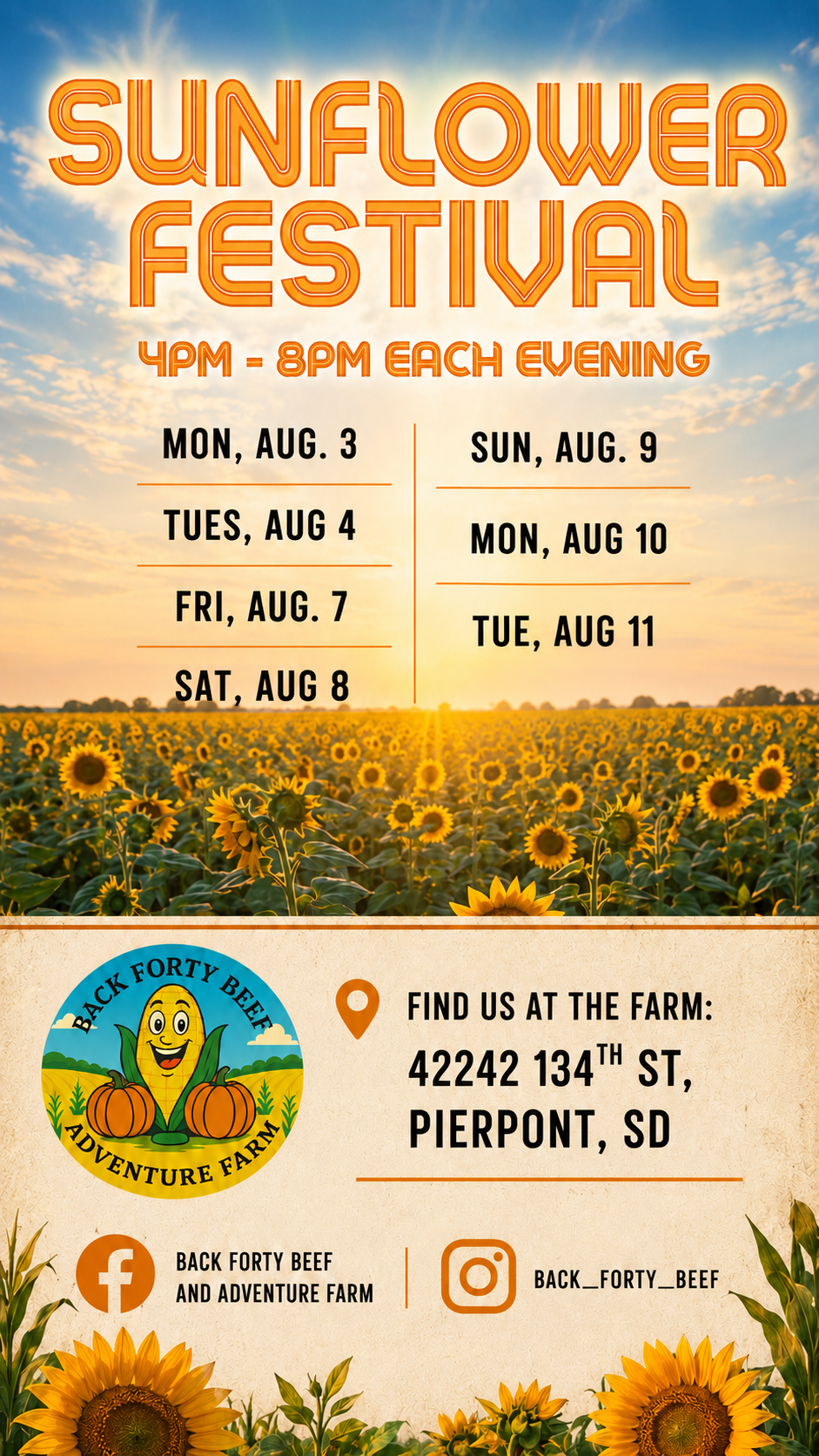 Sunflower Festival dates
