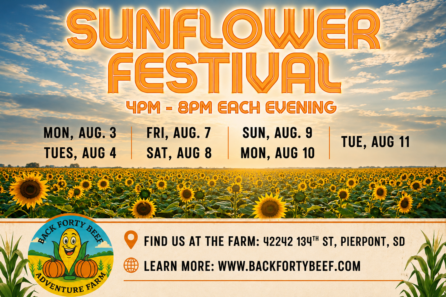 Sunflower Festival dates