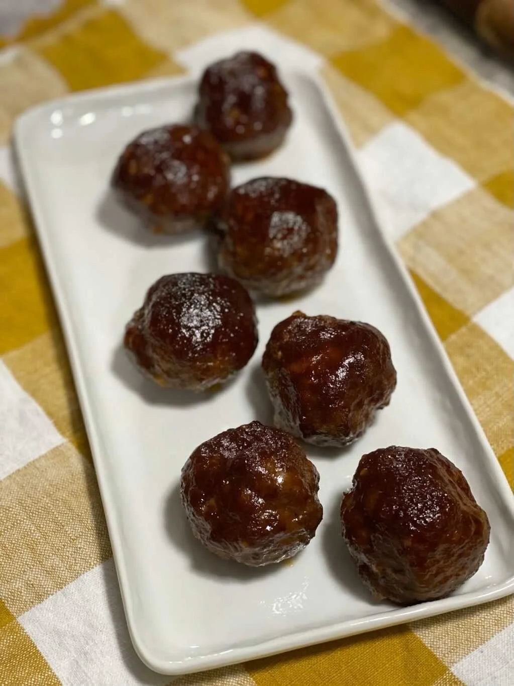 BBQ meatballs made with Back Forty ground beef