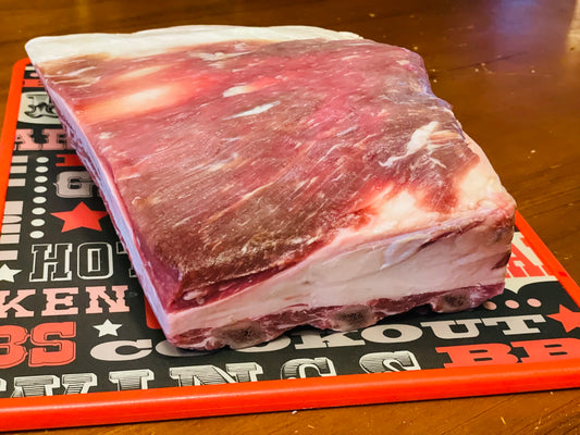 Smoked beef plate ribs on the grill